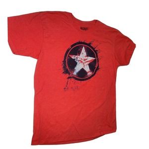 Marvel T Shirt Large red unisex blue &white star on front captain America. (C30)